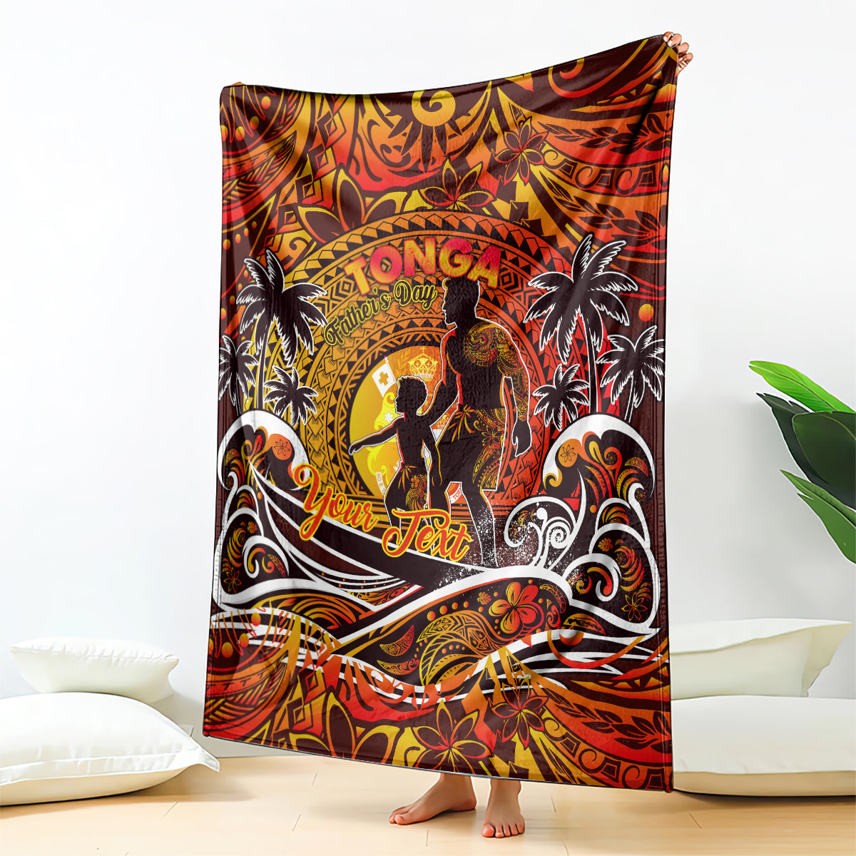 Father's Day Tonga Blanket Special Dad Polynesia Paradise
