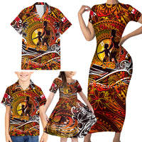 Father's Day Tonga Family Matching Short Sleeve Bodycon Dress and Hawaiian Shirt Special Dad Polynesia Paradise