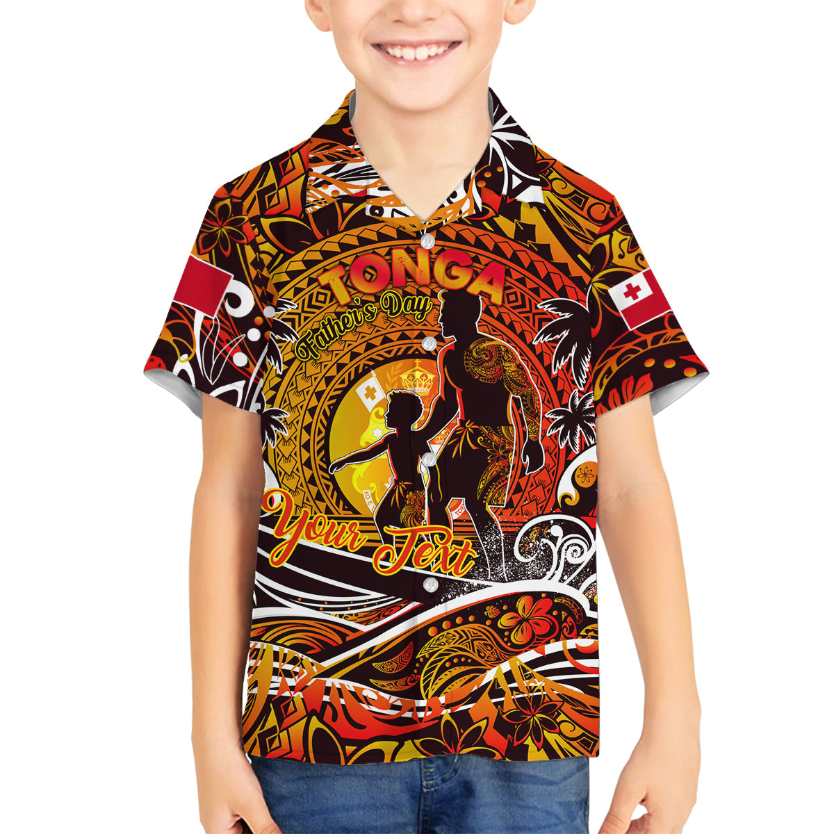 Father's Day Tonga Family Matching Tank Maxi Dress and Hawaiian Shirt Special Dad Polynesia Paradise