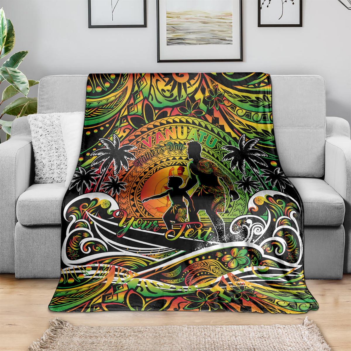 Father's Day Vanuatu Blanket Special Dad Polynesia Paradise