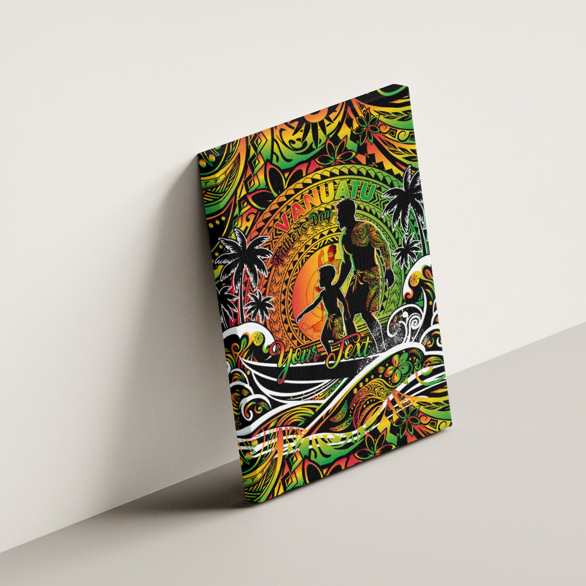 Father's Day Vanuatu Canvas Wall Art Special Dad Polynesia Paradise