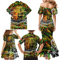 Father's Day Vanuatu Family Matching Mermaid Dress and Hawaiian Shirt Special Dad Polynesia Paradise
