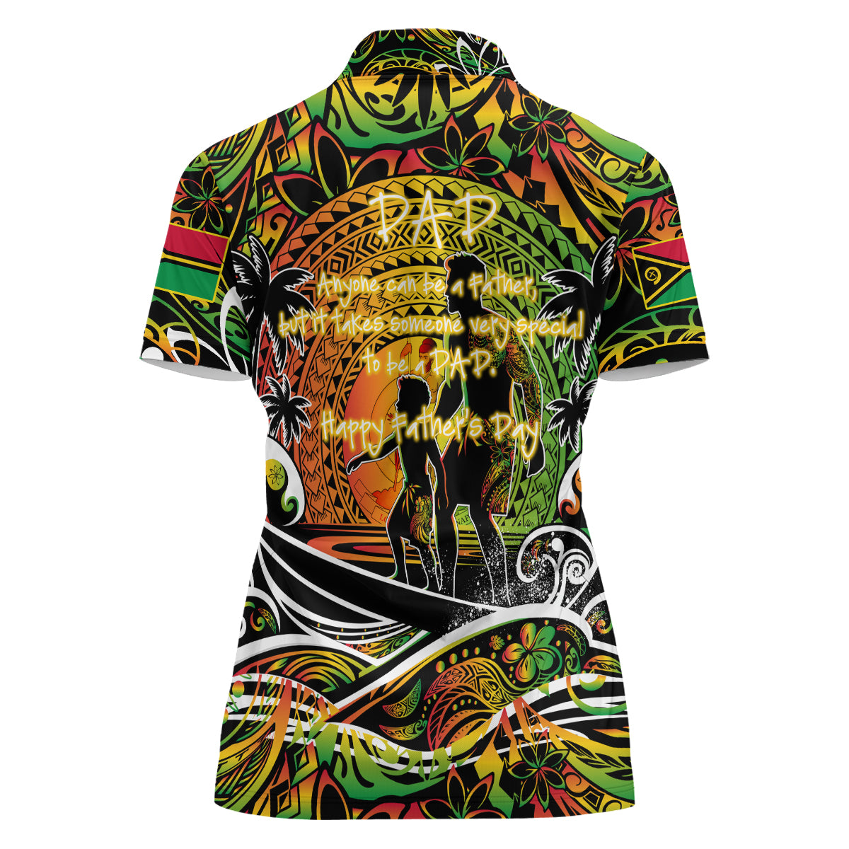 Father's Day Vanuatu Women Polo Shirt Special Dad Polynesia Paradise