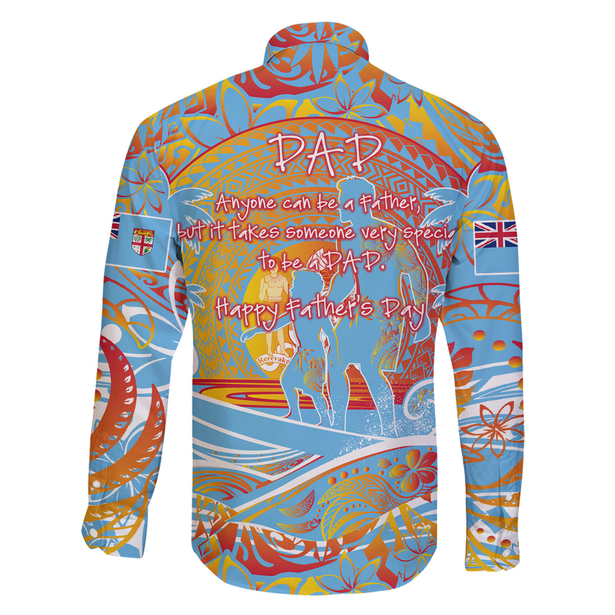 Father's Day Fiji Family Matching Tank Maxi Dress and Hawaiian Shirt Special Dad Polynesia Paradise