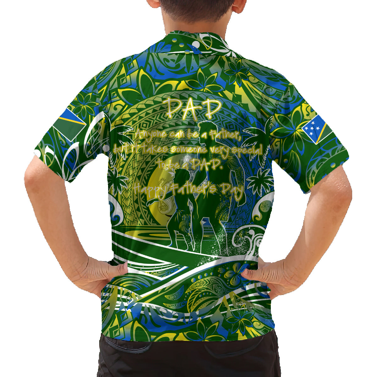 Father's Day Solomon Islands Family Matching Off Shoulder Maxi Dress and Hawaiian Shirt Special Dad Polynesia Paradise