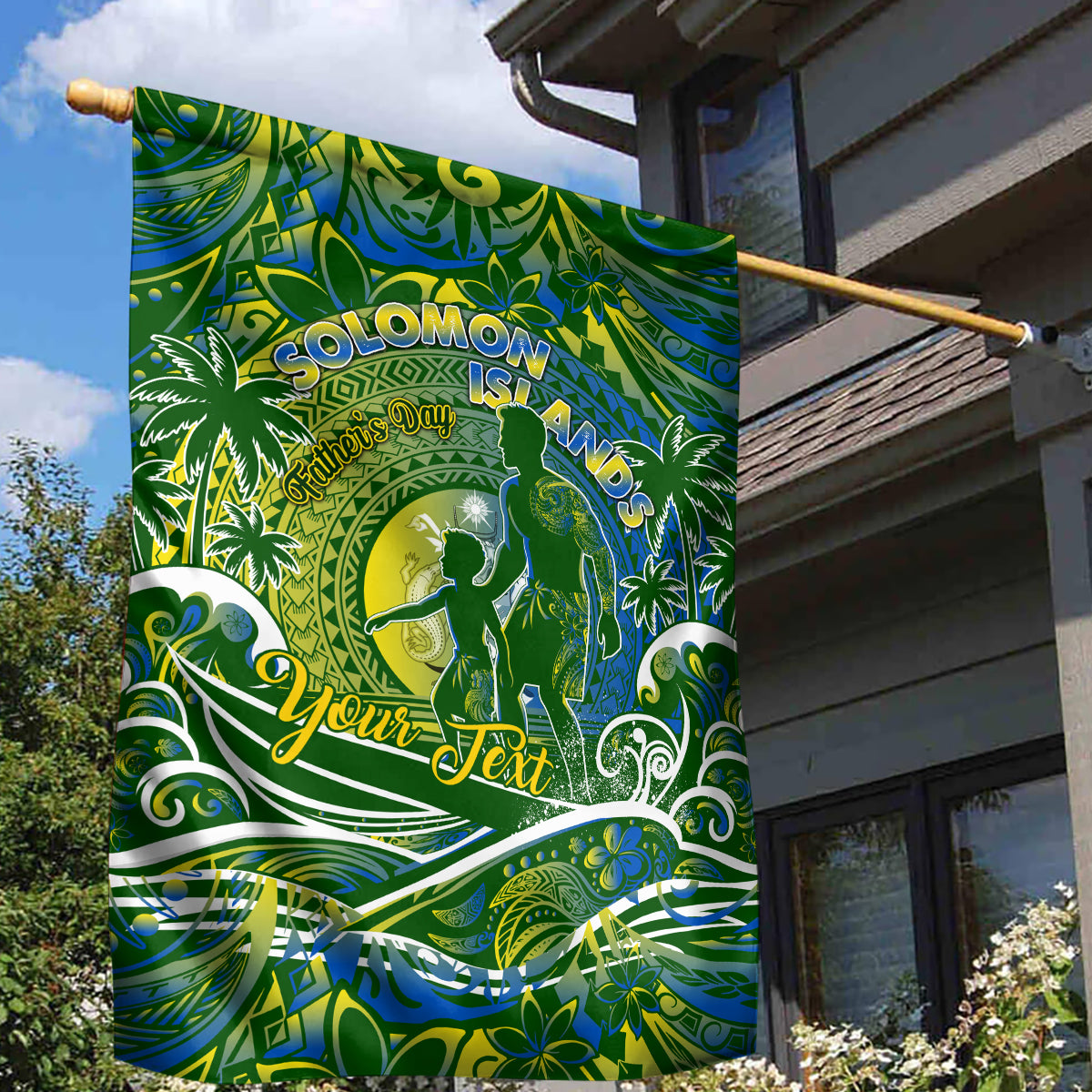 Father's Day Solomon Islands Garden Flag Special Dad Polynesia Paradise