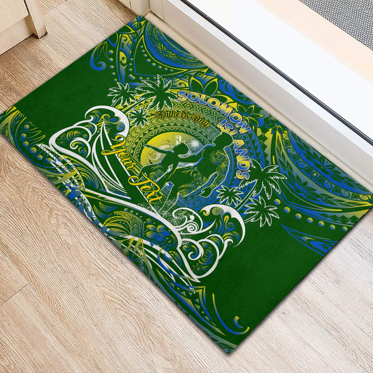 Father's Day Solomon Islands Rubber Doormat Special Dad Polynesia Paradise