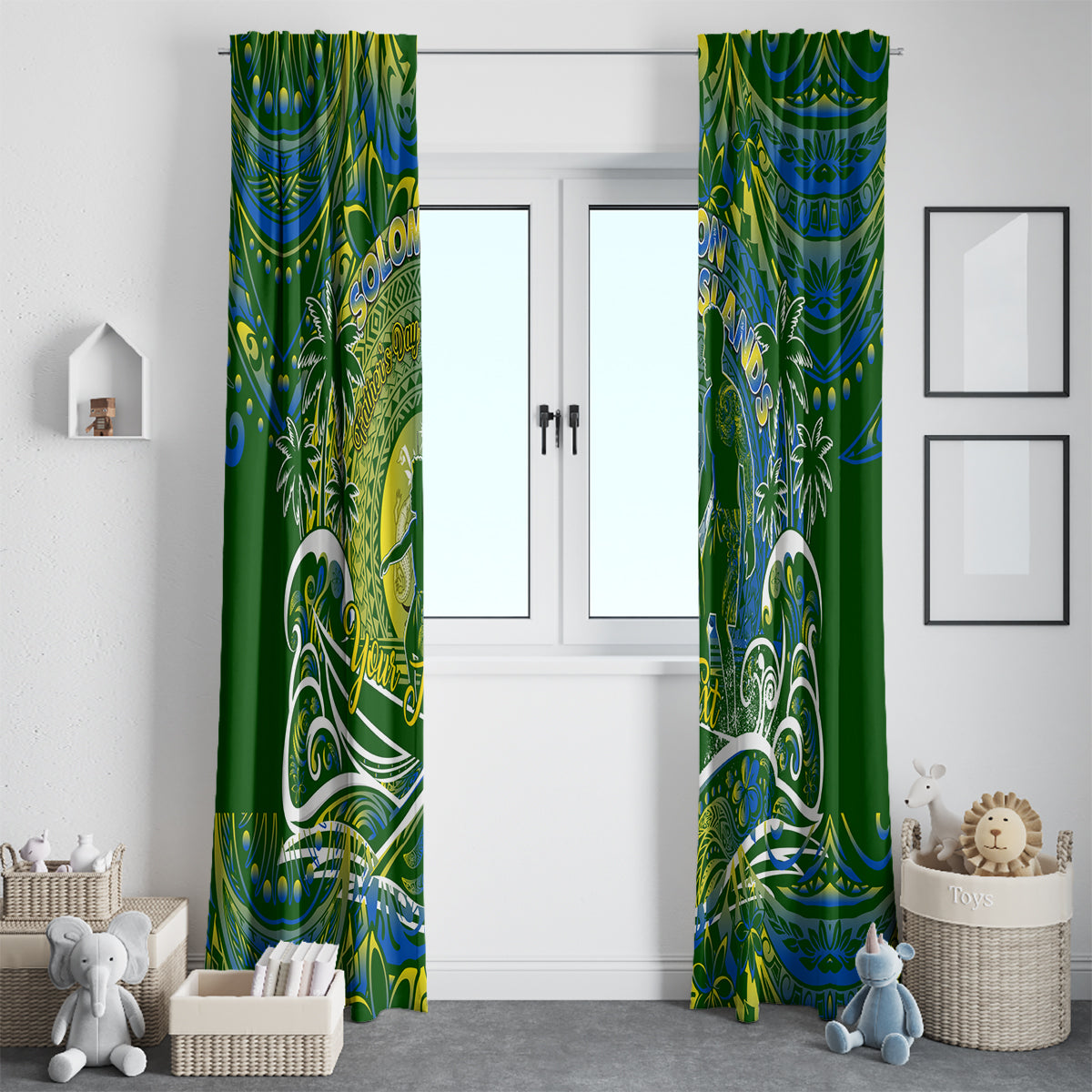 Father's Day Solomon Islands Window Curtain Special Dad Polynesia Paradise