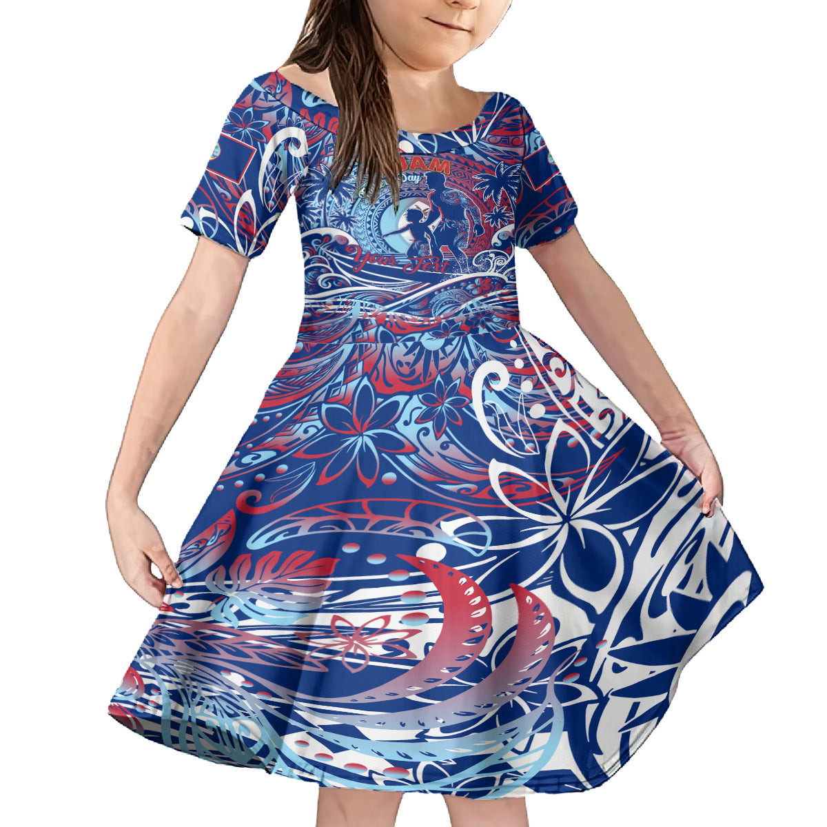 Father's Day Guam Family Matching Tank Maxi Dress and Hawaiian Shirt Special Dad Polynesia Paradise
