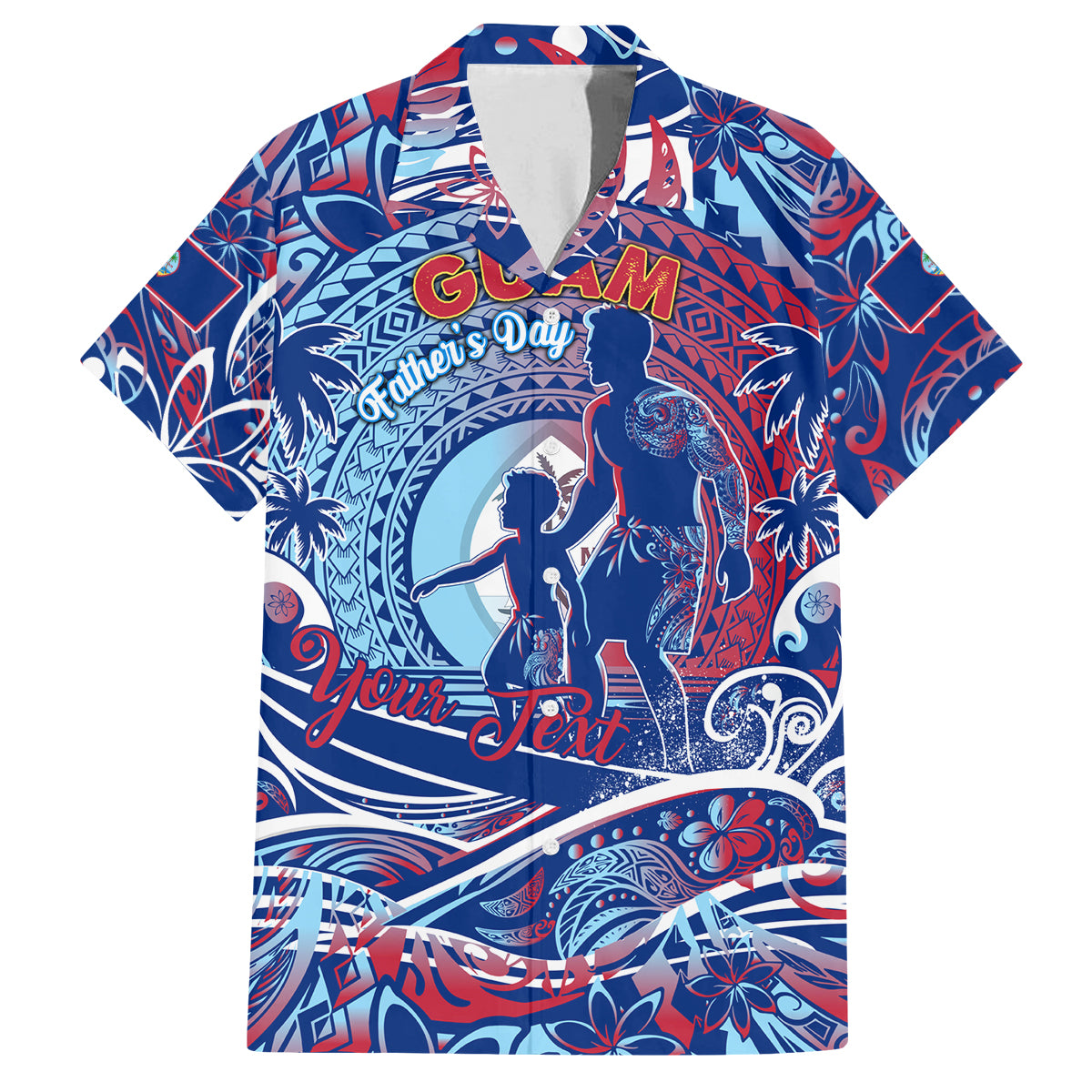 Father's Day Guam Family Matching Tank Maxi Dress and Hawaiian Shirt Special Dad Polynesia Paradise