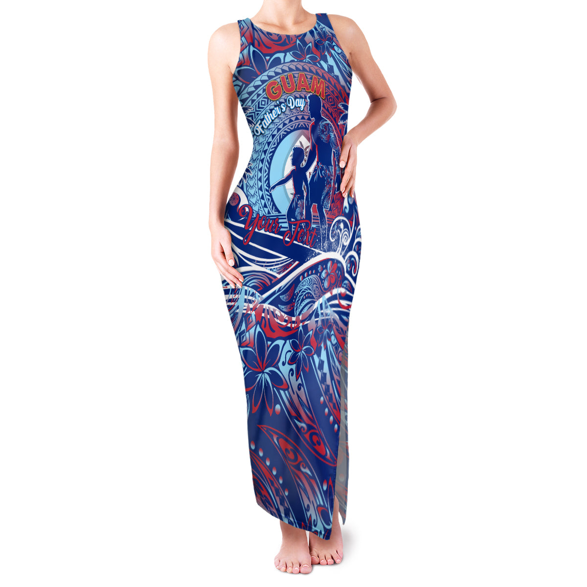 Father's Day Guam Family Matching Tank Maxi Dress and Hawaiian Shirt Special Dad Polynesia Paradise