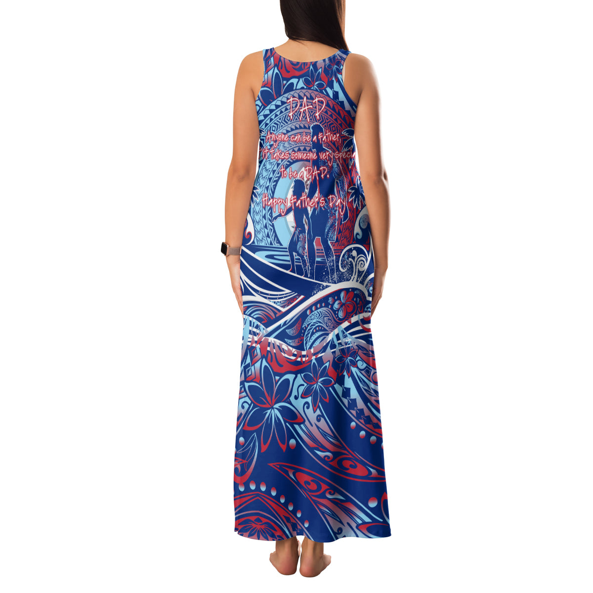 Father's Day Guam Family Matching Tank Maxi Dress and Hawaiian Shirt Special Dad Polynesia Paradise