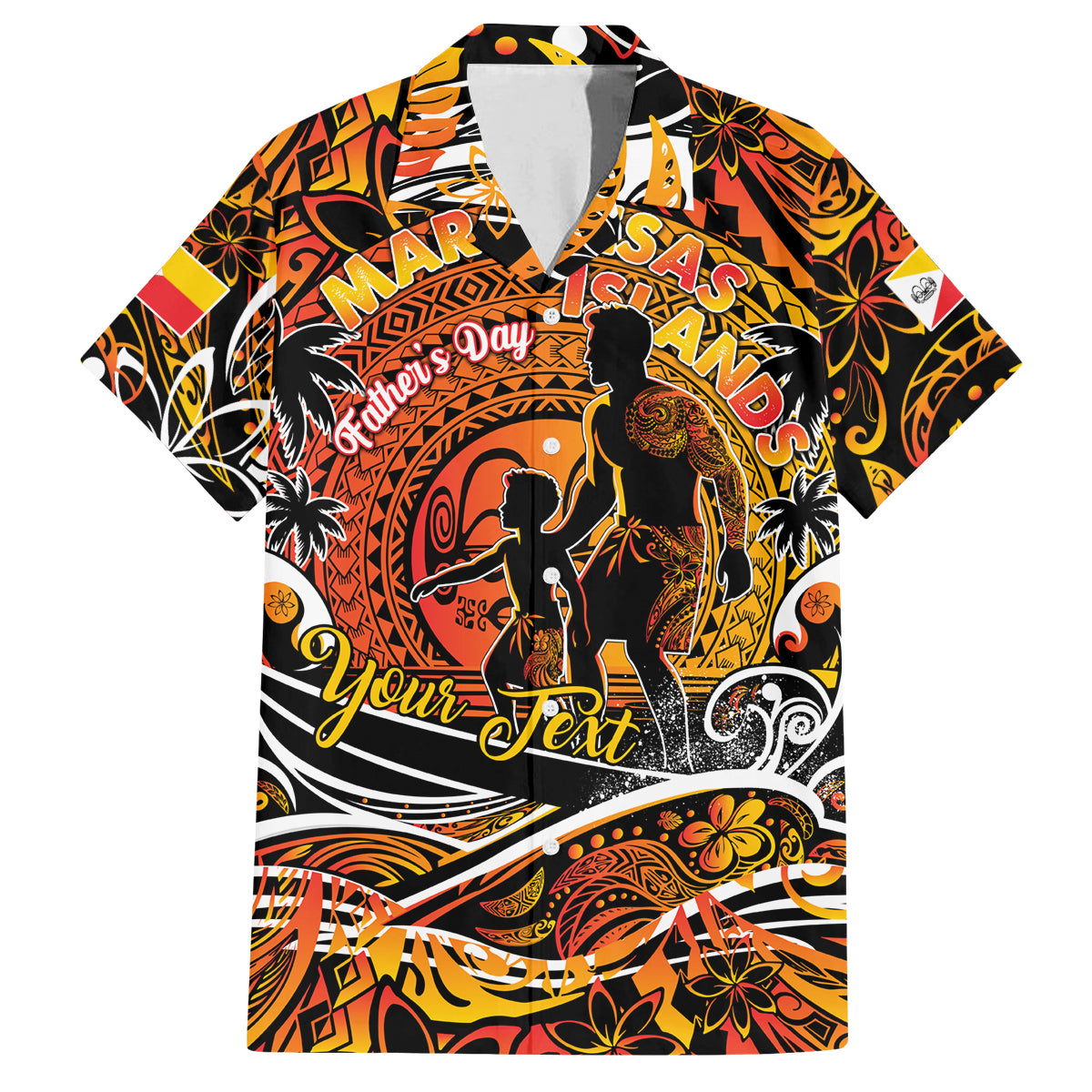 Father's Day Marquesas Islands Family Matching Off Shoulder Maxi Dress and Hawaiian Shirt Special Dad Polynesia Paradise