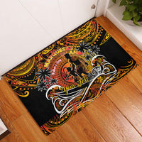 Father's Day Marquesas Islands Rubber Doormat Special Dad Polynesia Paradise DT02 Orange - Polynesian Pride