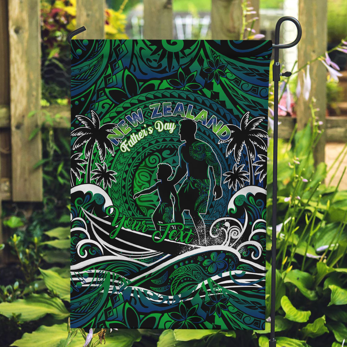 Father's Day New Zealand Garden Flag Special Dad Polynesia Paradise DT02 Garden Flag Green - Polynesian Pride