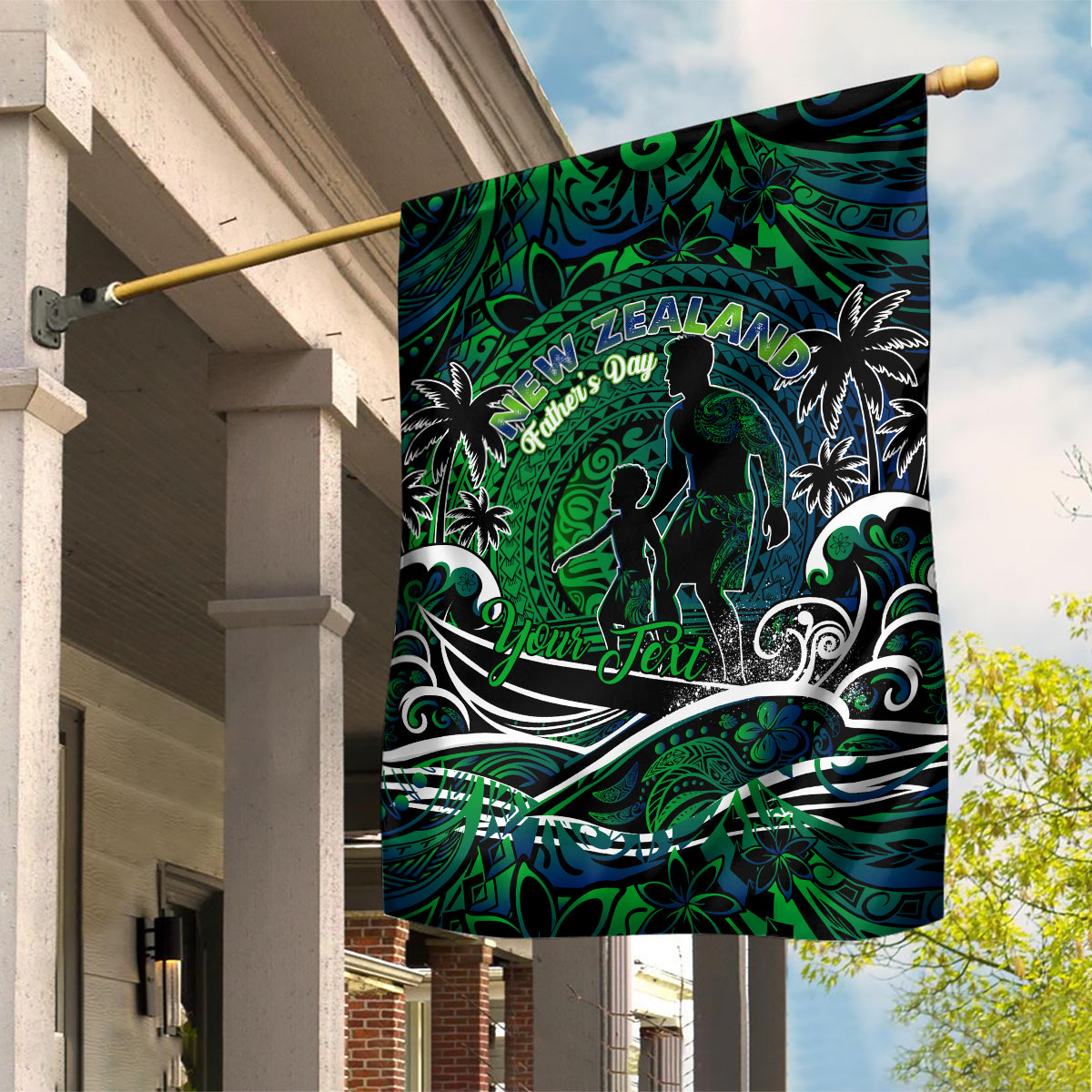 Father's Day New Zealand Garden Flag Special Dad Polynesia Paradise DT02 House Flag Green - Polynesian Pride