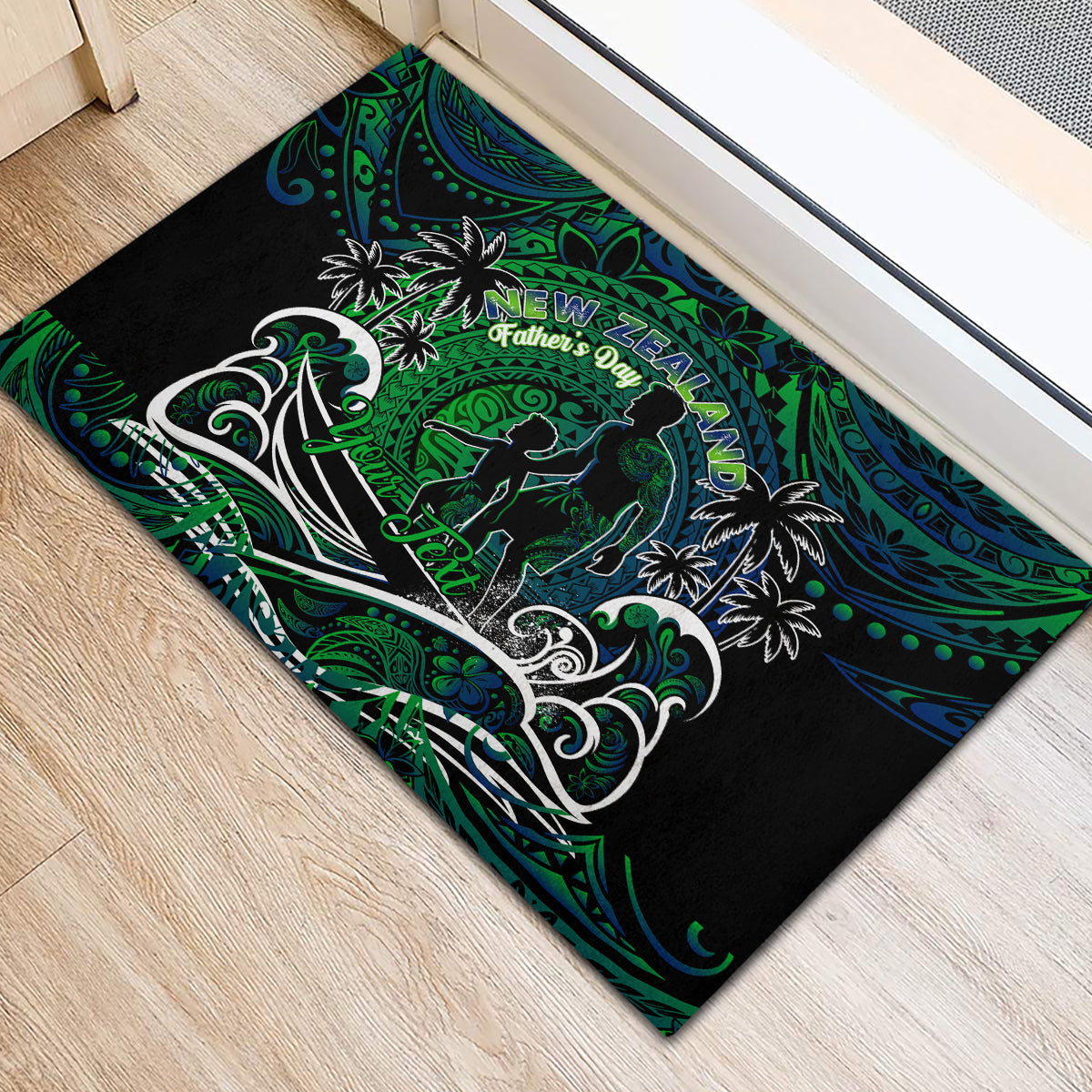Father's Day New Zealand Rubber Doormat Special Dad Polynesia Paradise