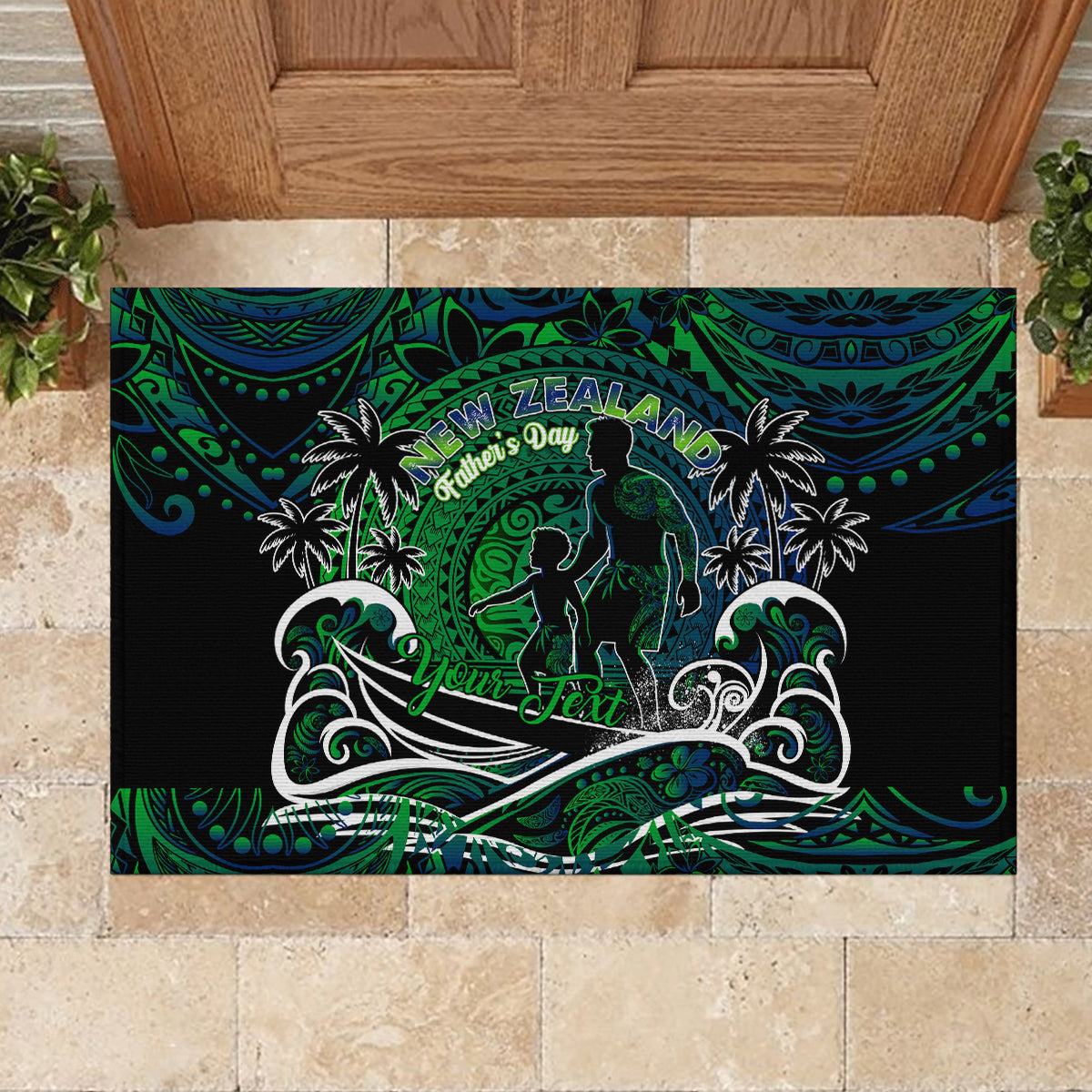 Father's Day New Zealand Rubber Doormat Special Dad Polynesia Paradise