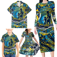 Father's Day Tokelau Family Matching Long Sleeve Bodycon Dress and Hawaiian Shirt Special Dad Polynesia Paradise