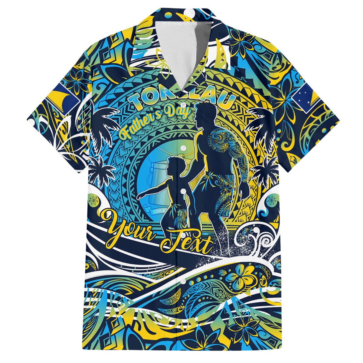 Father's Day Tokelau Family Matching Off Shoulder Maxi Dress and Hawaiian Shirt Special Dad Polynesia Paradise