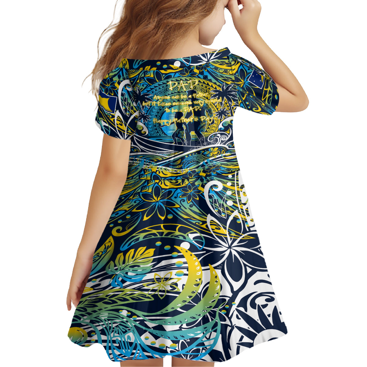 Father's Day Tokelau Family Matching Off Shoulder Short Dress and Hawaiian Shirt Special Dad Polynesia Paradise