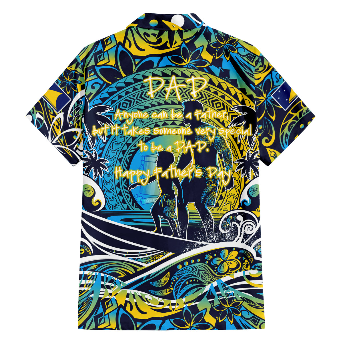 Father's Day Tokelau Family Matching Off Shoulder Short Dress and Hawaiian Shirt Special Dad Polynesia Paradise