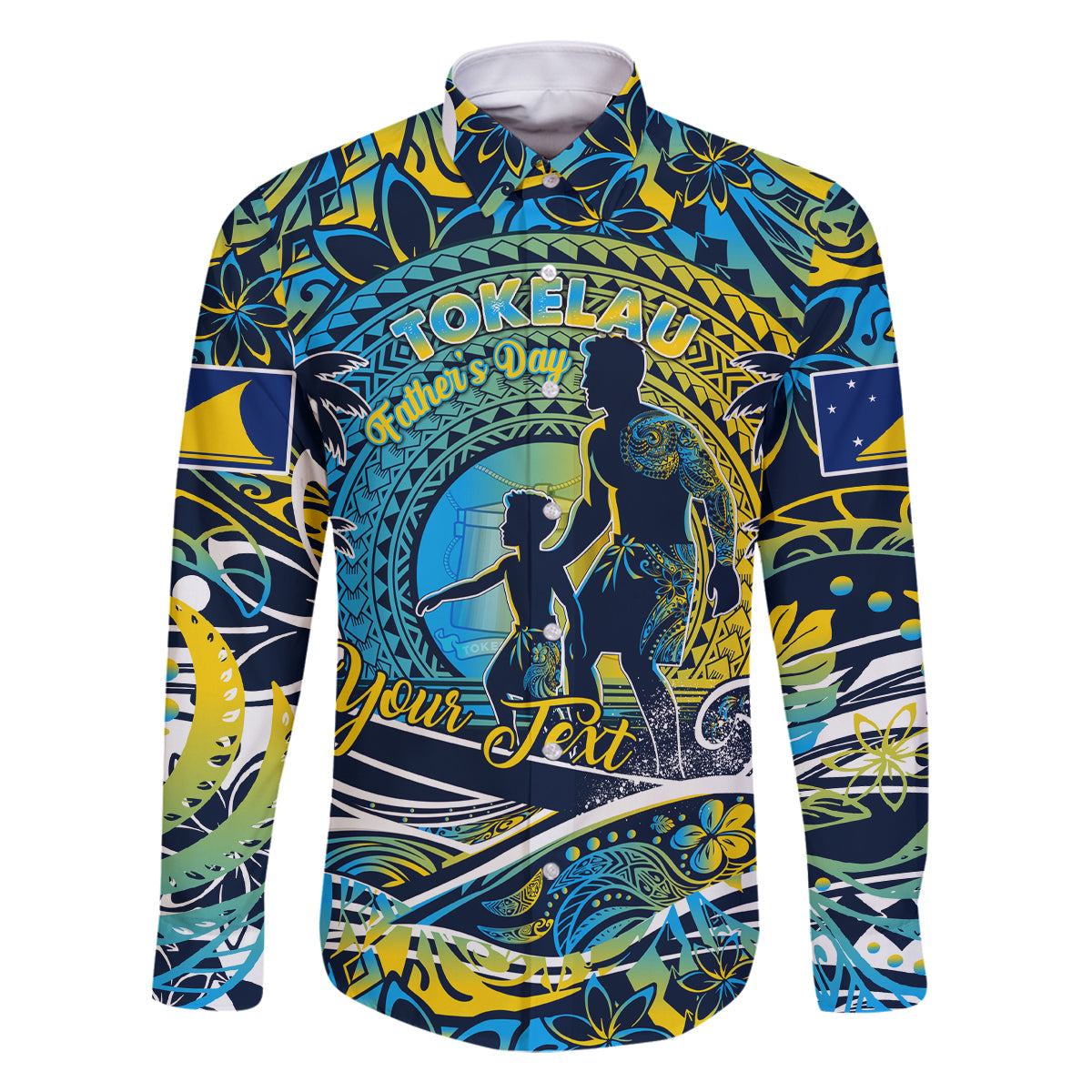 Father's Day Tokelau Family Matching Off Shoulder Short Dress and Hawaiian Shirt Special Dad Polynesia Paradise
