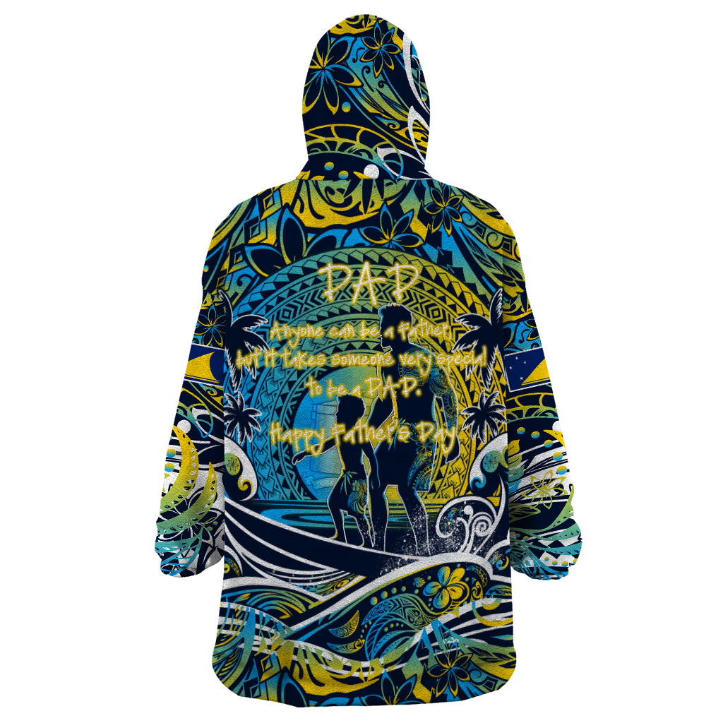 Father's Day Tokelau Wearable Blanket Hoodie Special Dad Polynesia Paradise