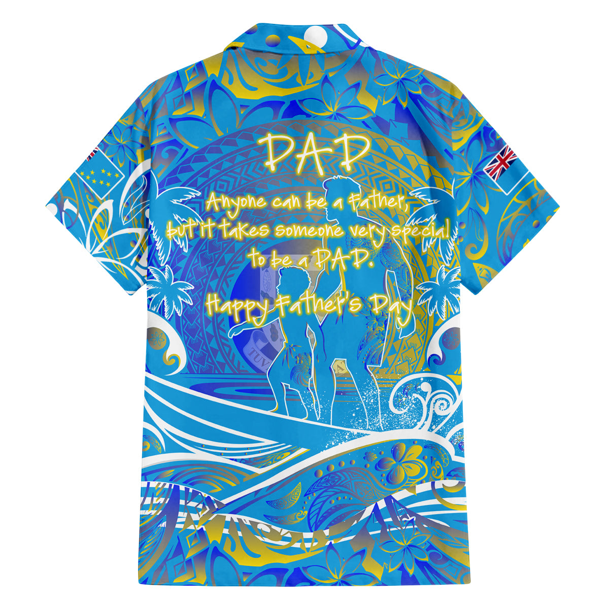 Father's Day Tuvalu Family Matching Off Shoulder Short Dress and Hawaiian Shirt Special Dad Polynesia Paradise
