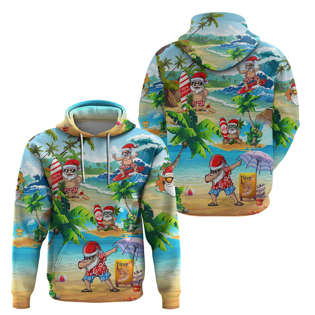 Guam Christmas Hoodie Santa Claus Beach and Wave DT02 - Polynesian Pride