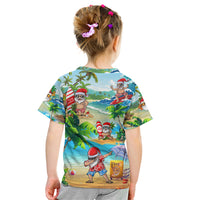 Guam Christmas Kid T Shirt Santa Claus Beach and Wave DT02 - Polynesian Pride