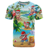 Guam Christmas T Shirt Santa Claus Beach and Wave DT02 Art - Polynesian Pride