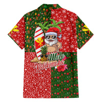 Hawaii Christmas Family Matching Short Sleeve Bodycon Dress and Hawaiian Shirt Mele Kalikimaka Kanaka Maoli DT02 - Polynesian Pride