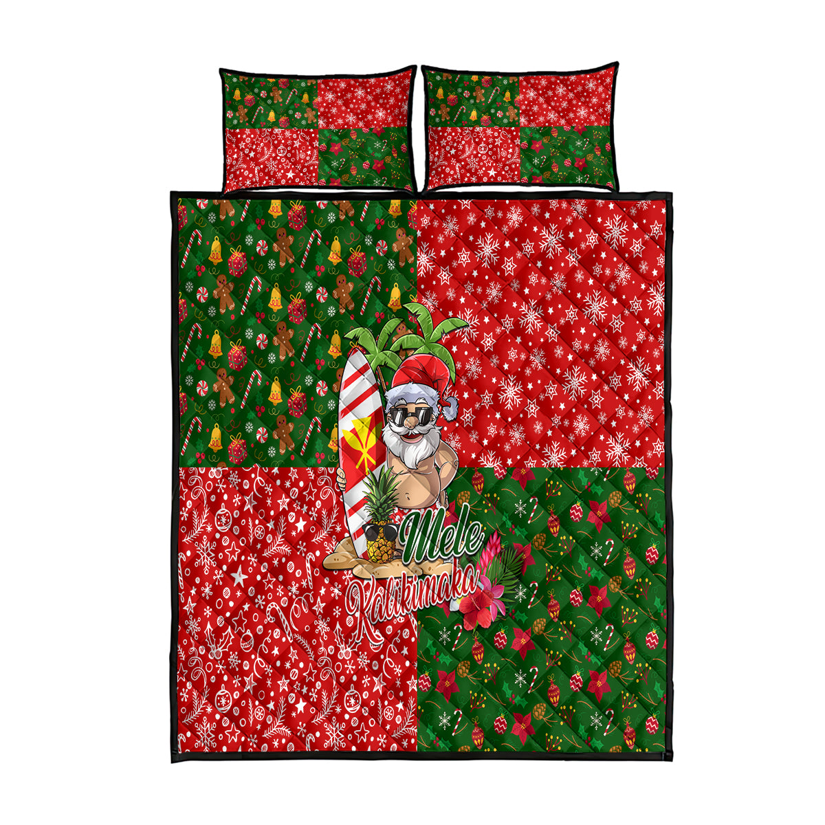 Hawaii Christmas Quilt Bed Set Mele Kalikimaka Kanaka Maoli DT02 Art - Polynesian Pride