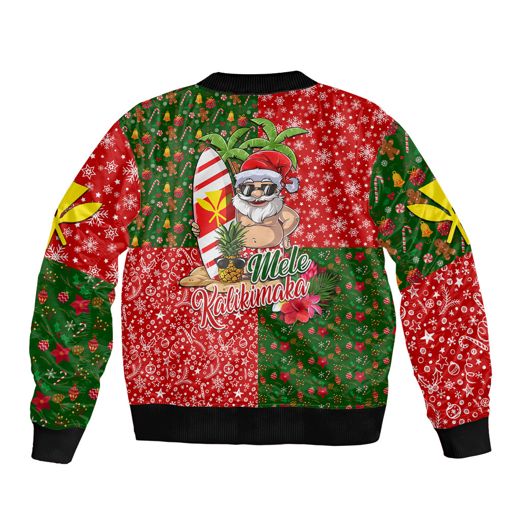 Hawaii Christmas Sleeve Zip Bomber Jacket Mele Kalikimaka Kanaka Maoli DT02 - Polynesian Pride