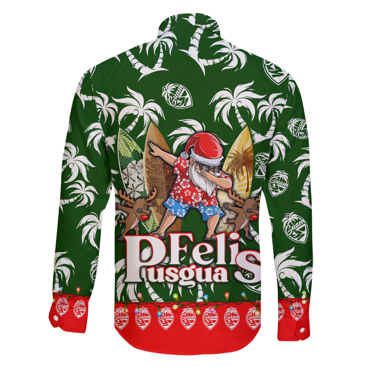 Guam Christmas Family Matching Long Sleeve Bodycon Dress and Hawaiian Shirt Felis Pusgua Tropical Xmas Patterns DT02 - Polynesian Pride
