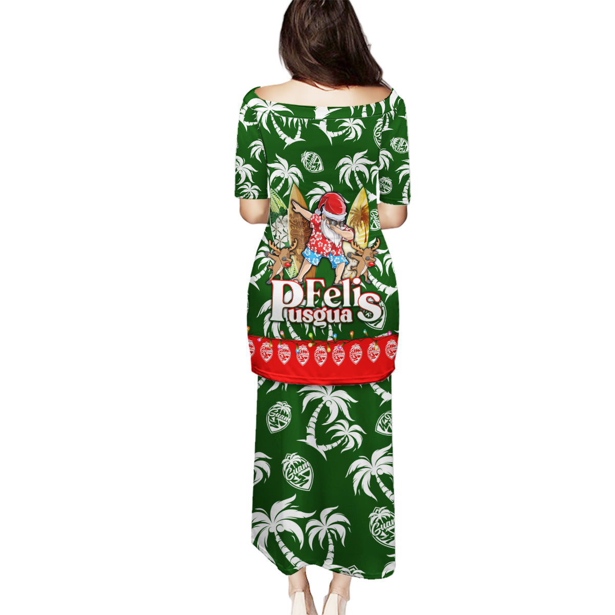 Guam Christmas Family Matching Puletasi Dress and Hawaiian Shirt Felis Pusgua Tropical Xmas Patterns DT02 - Polynesian Pride