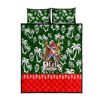 Guam Christmas Quilt Bed Set Felis Pusgua Tropical Xmas Patterns DT02 Green - Polynesian Pride