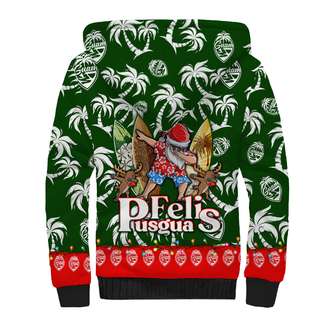 Guam Christmas Sherpa Hoodie Felis Pusgua Tropical Xmas Patterns DT02 - Polynesian Pride