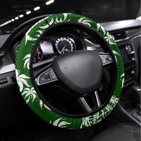 Guam Christmas Steering Wheel Cover Felis Pusgua Tropical Xmas Patterns DT02 Universal Fit Green - Polynesian Pride