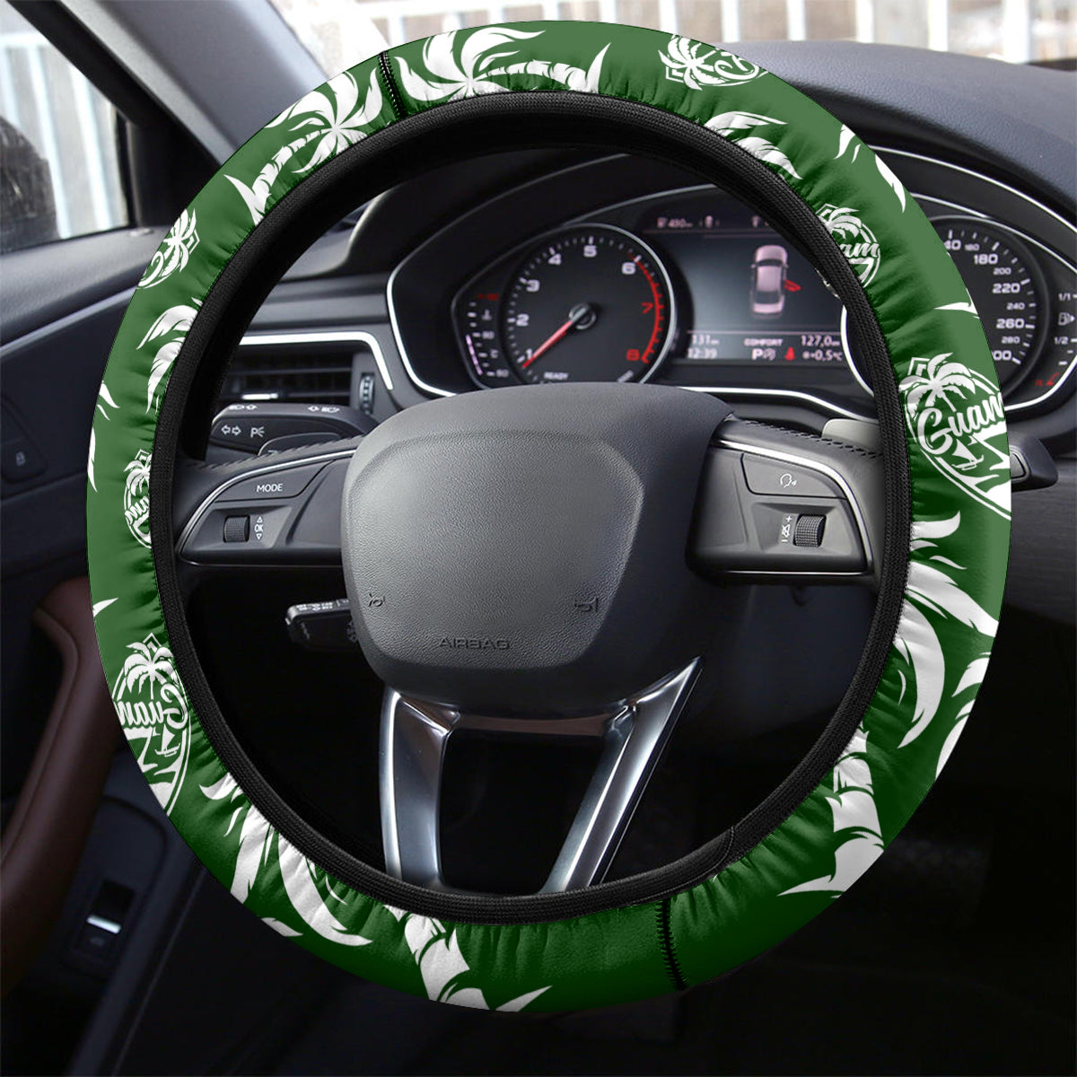 Guam Christmas Steering Wheel Cover Felis Pusgua Tropical Xmas Patterns DT02 - Polynesian Pride