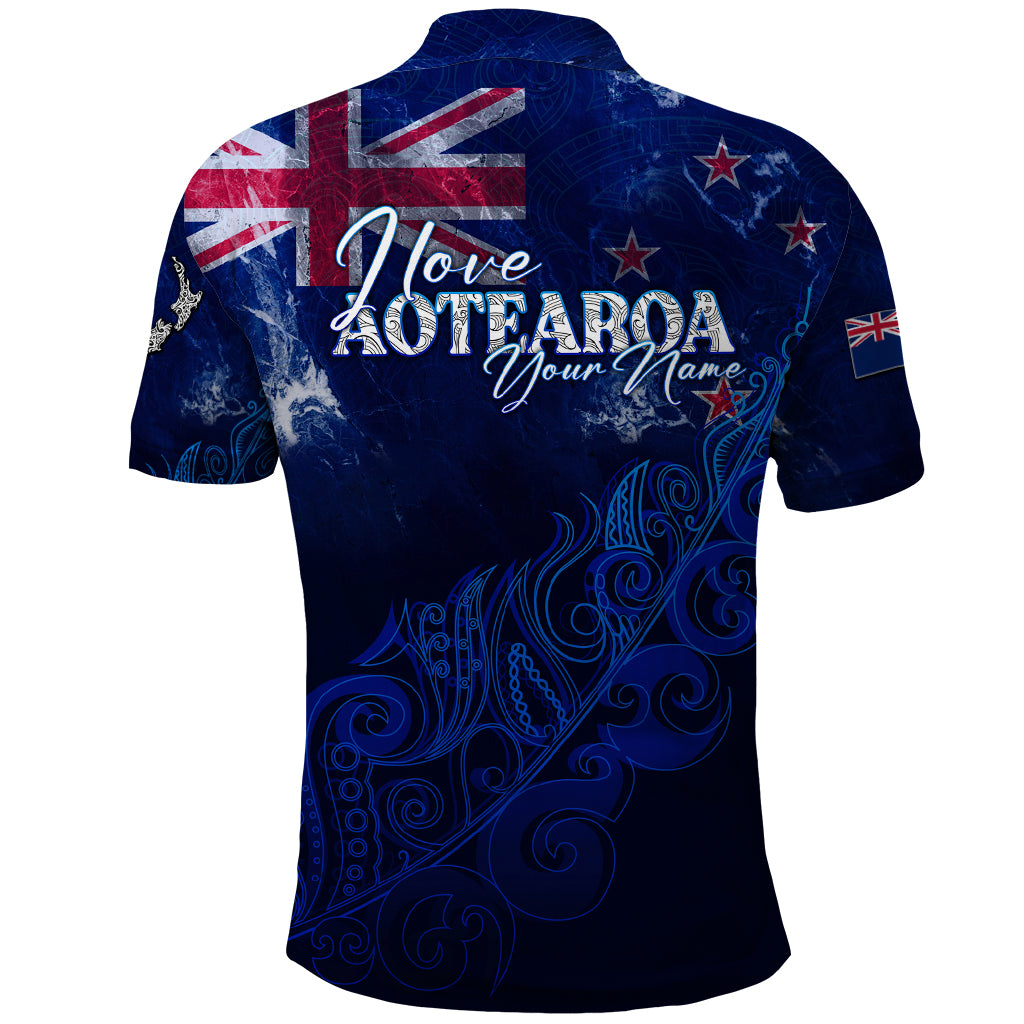 Personalised New Zealand Polo Shirt Aotearoa Map Silver Fern DT02 - Polynesian Pride