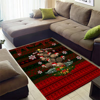Meri Kirihimete New Zealand Area Rug Christmas Kiwi Maori DT02 - Polynesian Pride