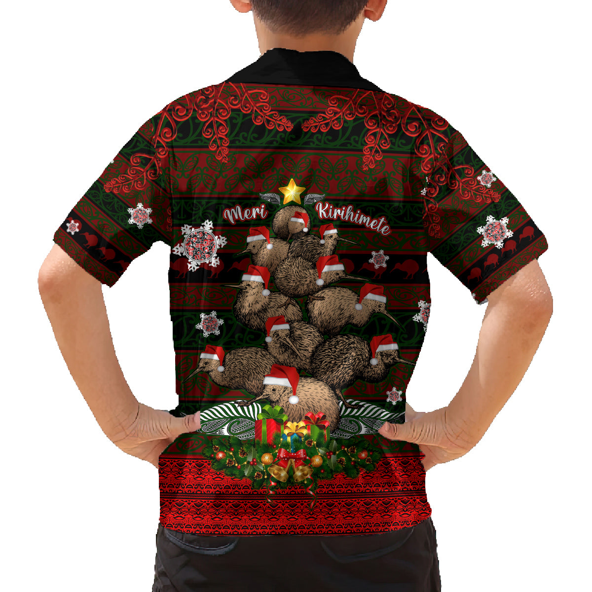 Meri Kirihimete New Zealand Family Matching Long Sleeve Bodycon Dress and Hawaiian Shirt Christmas Kiwi Maori DT02 - Polynesian Pride