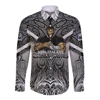 New Zealand Long Sleeve Button Shirt Rugby Aotearoa Champions DT02 Unisex Black - Polynesian Pride