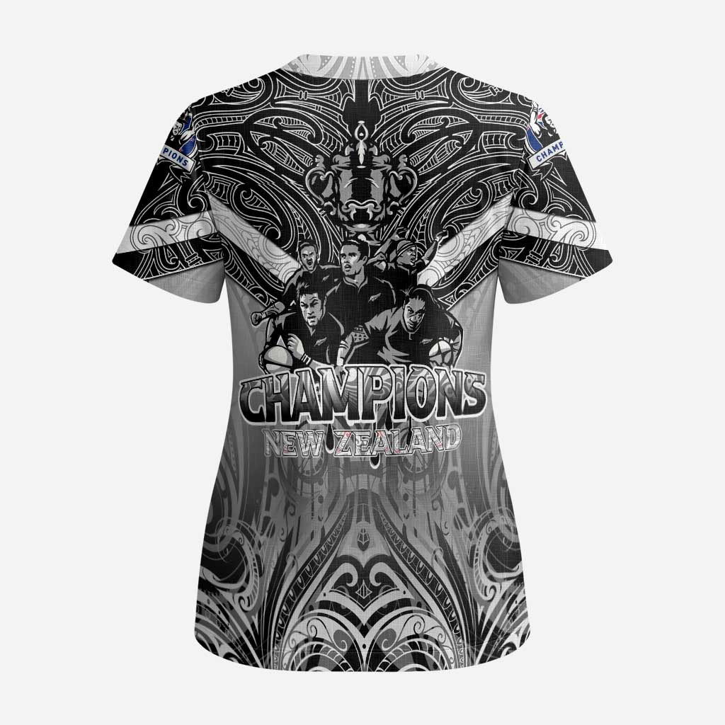 New Zealand Scrub Top Rugby Aotearoa Champions - Polynesian Pride