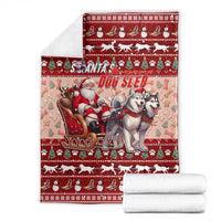 Dog Sled Christmas Blanket Husky Sleigh Ride Design - Polynesian Pride