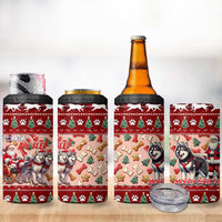 Dog Sled Christmas 4 in 1 Can Cooler Tumbler Husky Sleigh Ride Design - Polynesian Pride