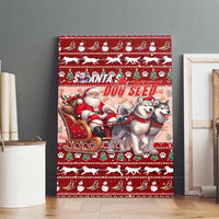 Dog Sled Christmas Canvas Wall Art Husky Sleigh Ride Design - Polynesian Pride