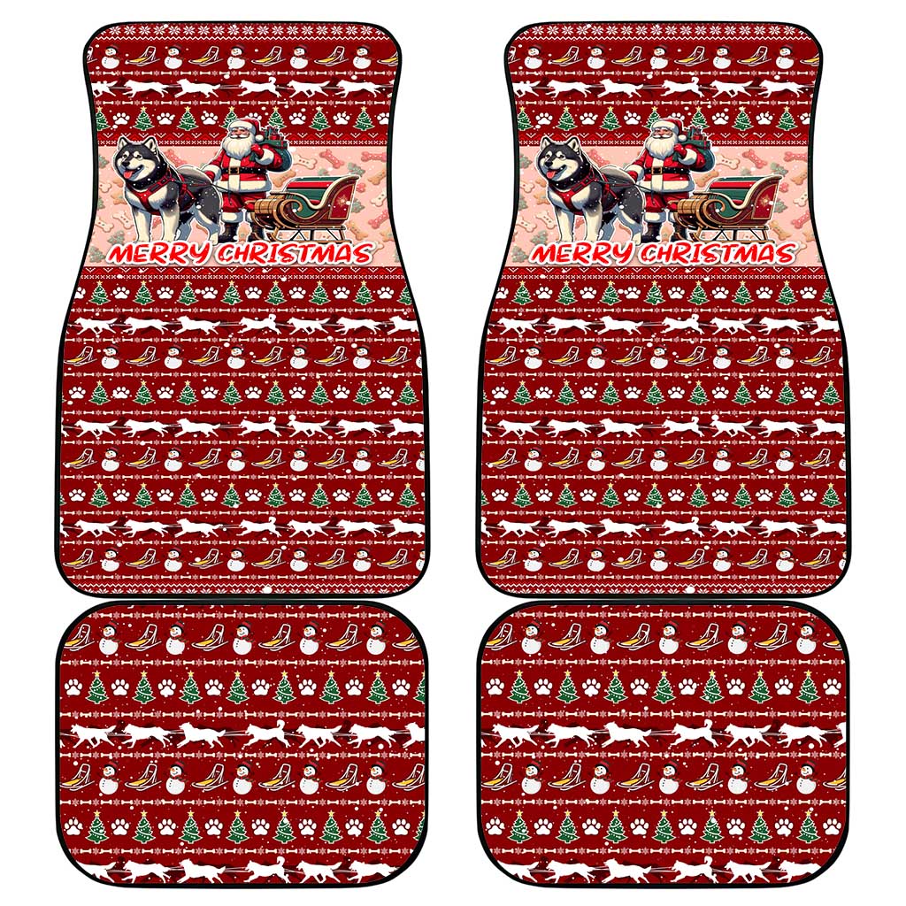 Dog Sled Christmas Car Mats Husky Sleigh Ride Design - Polynesian Pride